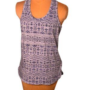 Marmot Blue Geometric Racerback Athletic Tank Top Size M